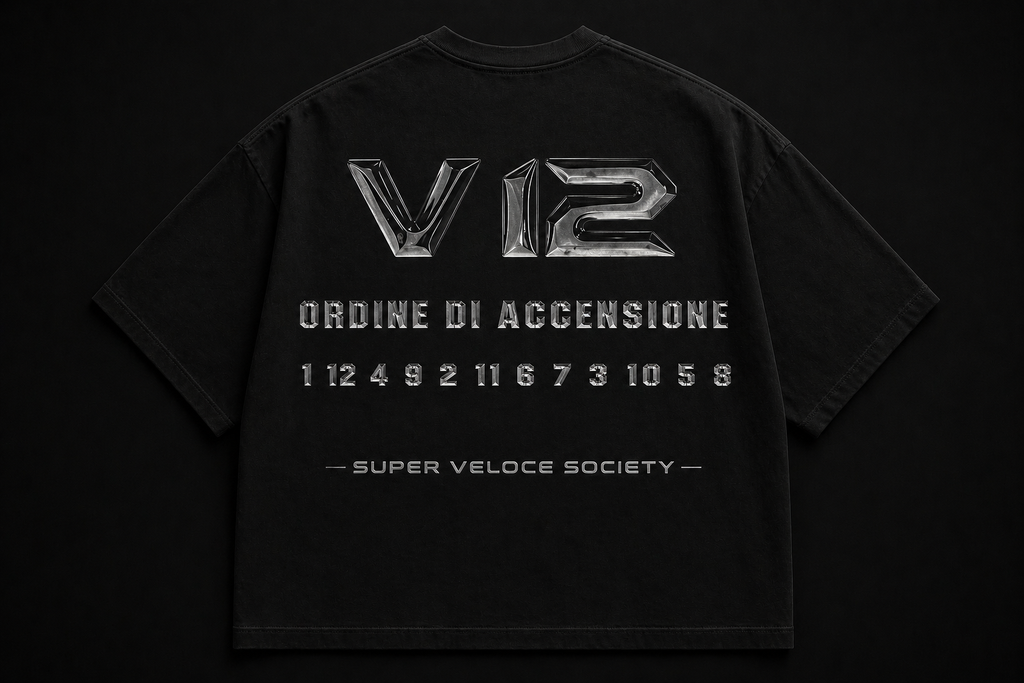 V12 IGNITION ORDER T-SHIRT  BLACK